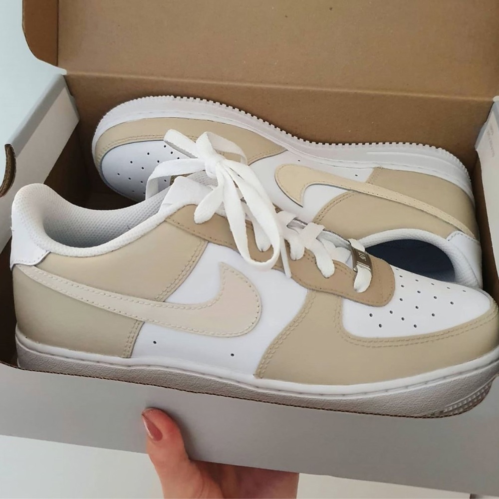 Nike custom air force 1 low - TAN, CREAM